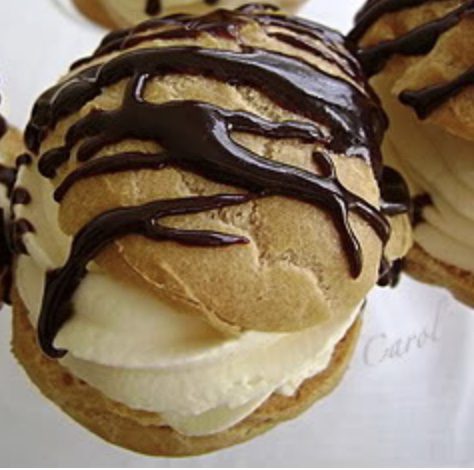 Large Cream Puff Chocolate Drizzle