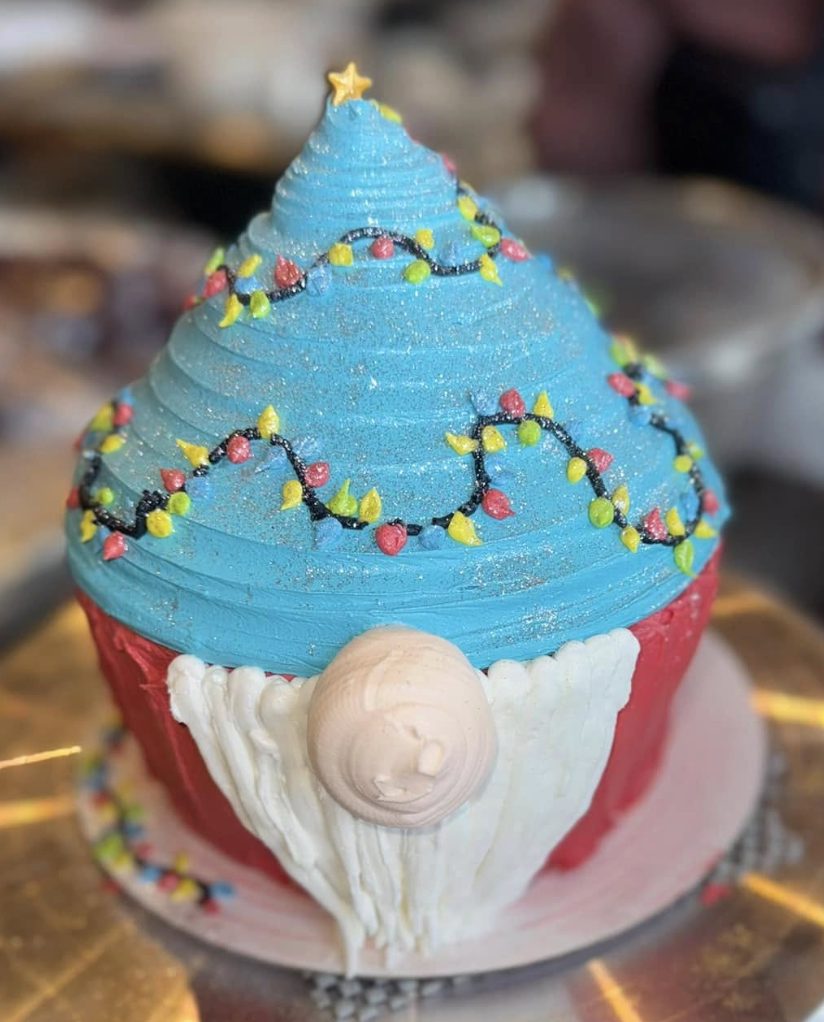 Giant Christmas Cupcake