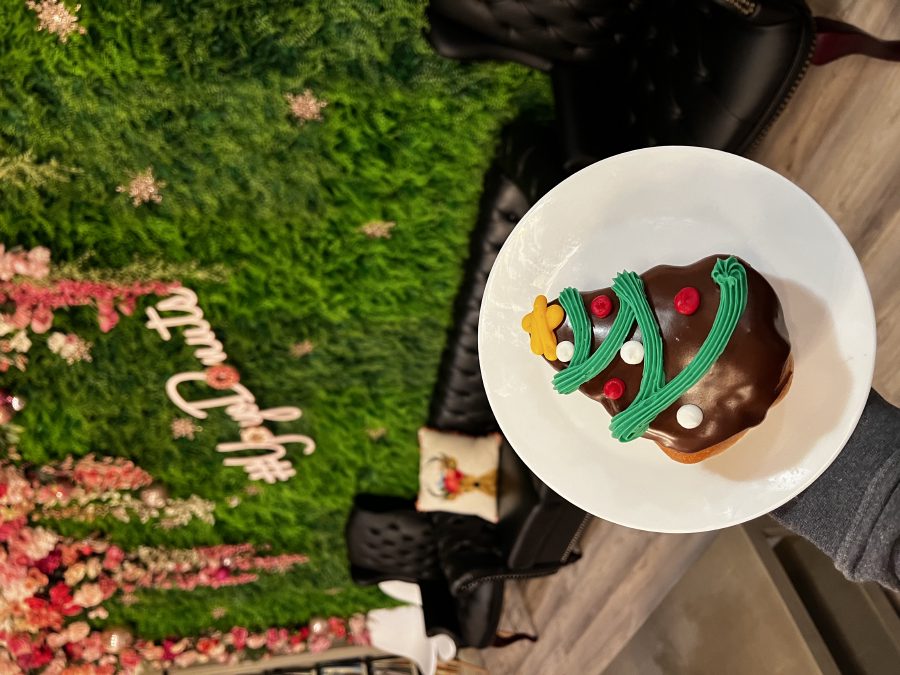 Vegan Christmas themed donuts